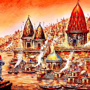 Prayers on the river ganga in Benaras