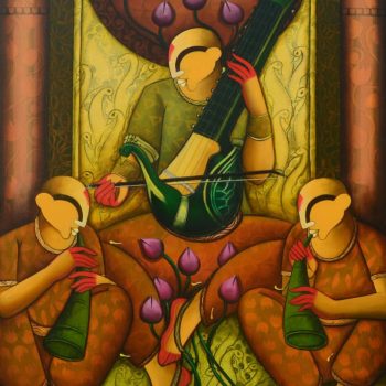 Painting of figurative with acrylic on canvas