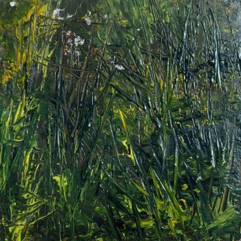 Painting of abstract landscape on paper