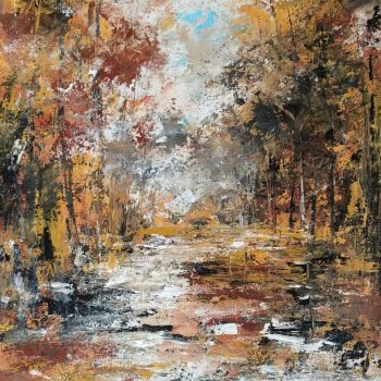 Abstract art with acrylic on paper