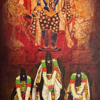 Painting of deities on canvas