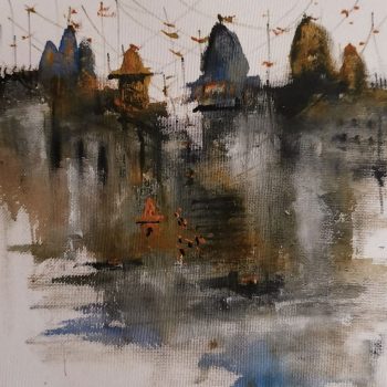 Painting of abstract Benaras on paper