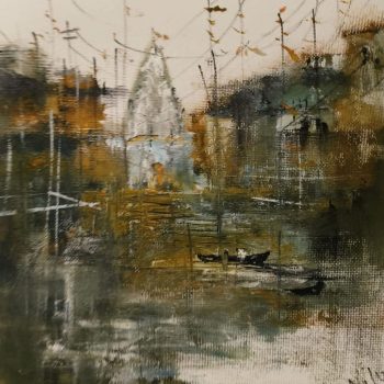 Painting of abstract Benaras on paper
