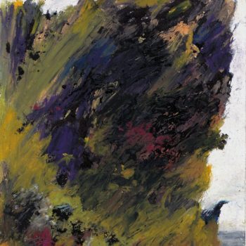 Painting of abstract landscape on paper